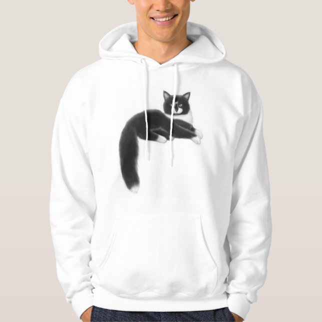 Felix the Black & White Cat Hoodie (Front)