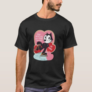 Felix The Cat Ice Skating Valentine T-Shirt
