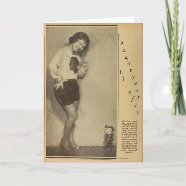 Felix The Cat with starlet 1930 greeting card (Front)