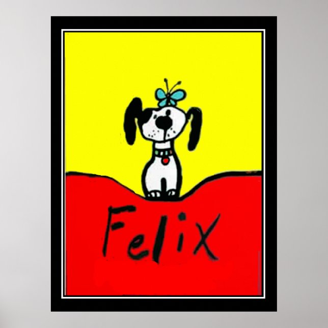 Felix The Dog Art Deco Vintage Poster (Front)