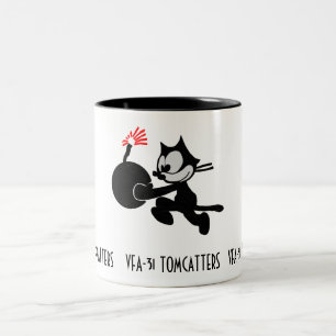 FELIX, VFA-31 TOMCATTERS, F-18 Two-Tone COFFEE MUG