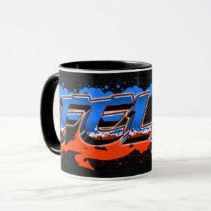 Felix Vorname Name Graffiti blue orange Tasse Mug
