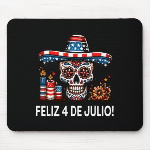 Feliz 4 De Julio Mexican Latina Proud Usa Flag Col Mouse Mat