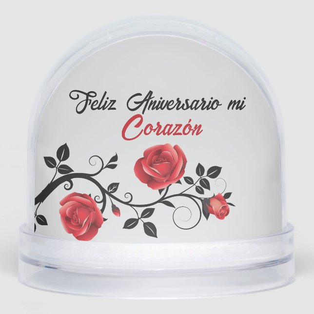 Feliz aniversario bombon Snow Globe (Front)