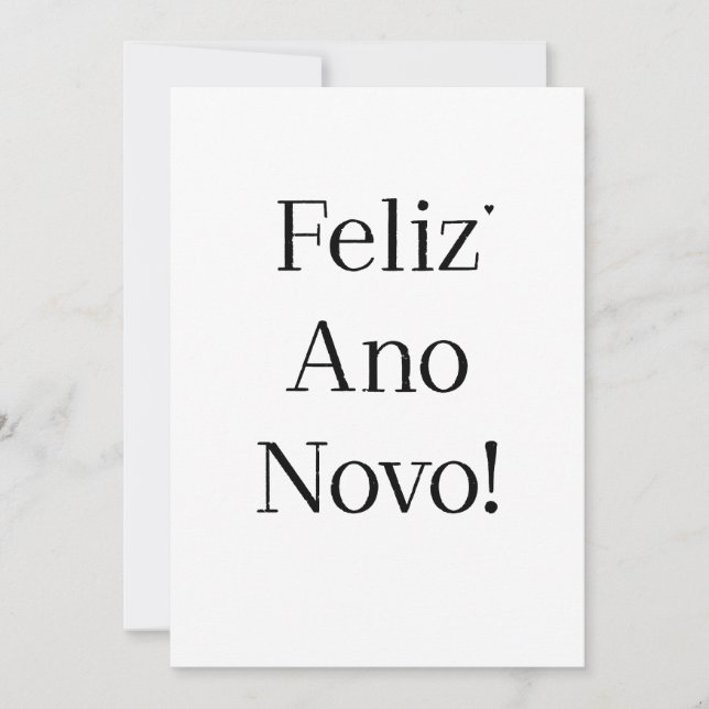 Feliz Ano Novo - minimalistic typography card (Front)