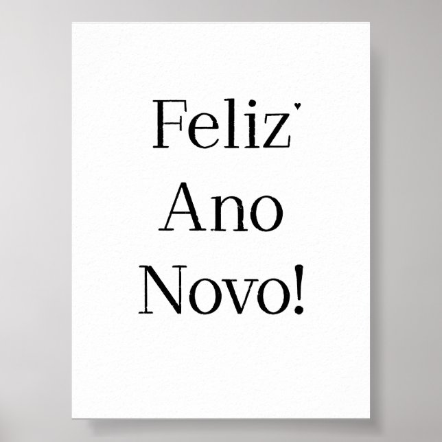 Feliz Ano Novo - minimalistic typography poster (Front)