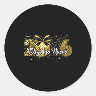 Feliz Año Nuevo 2026 Disco Ball Happy New Year  Classic Round Sticker