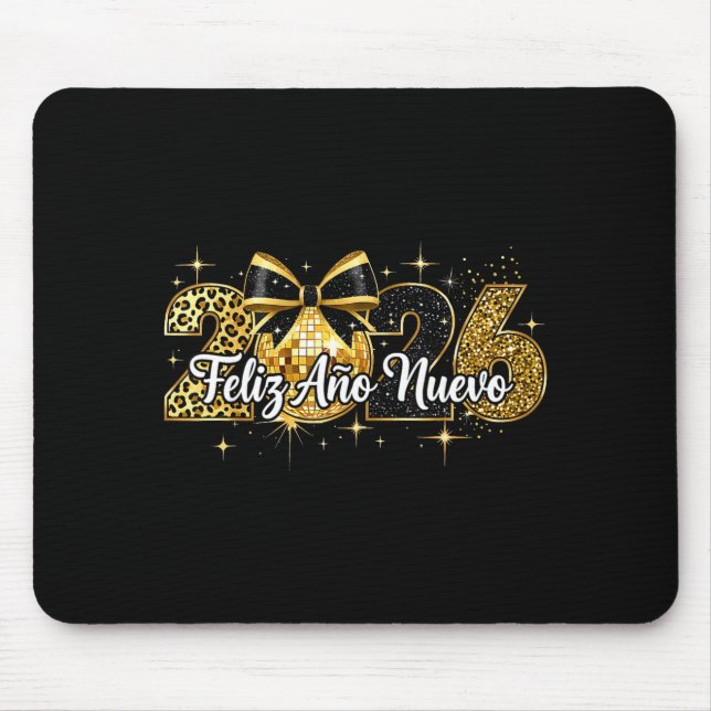 Feliz Año Nuevo 2026 Disco Ball Happy New Year  Mouse Mat (Front)