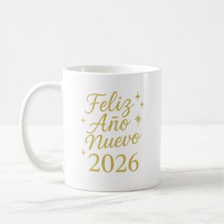 Feliz Año Nuevo 2026 ✨ | Elegant Gold New Year Coffee Mug