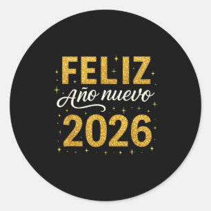 Feliz Año Nuevo 2026 New Year Spanish Fiesta Firew Classic Round Sticker