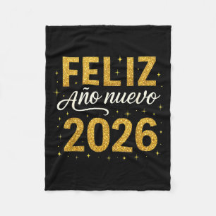 Feliz Año Nuevo 2026 New Year Spanish Fiesta Firew Fleece Blanket