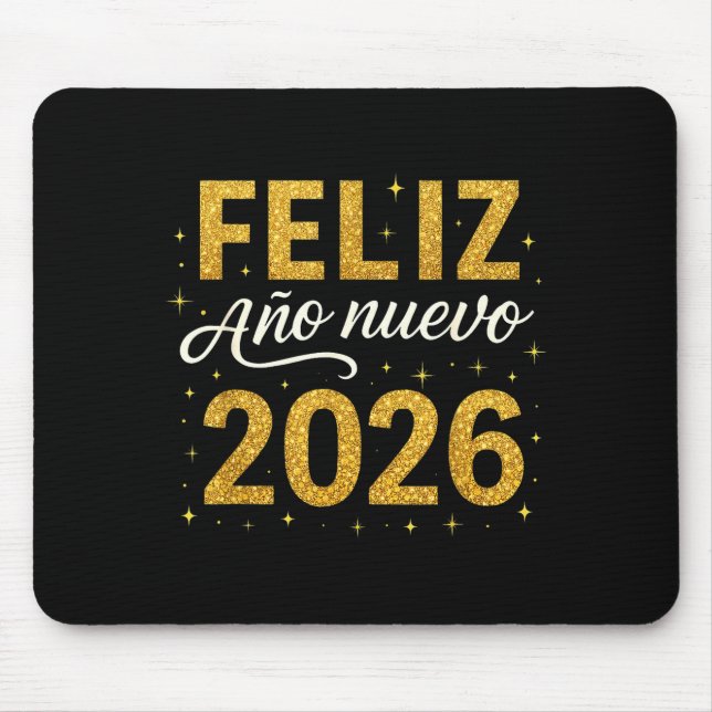 Feliz Año Nuevo 2026 New Year Spanish Fiesta Firew Mouse Mat (Front)