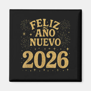 Feliz Año Nuevo 2026 Spanish Fireworks New Year Fi Magnet