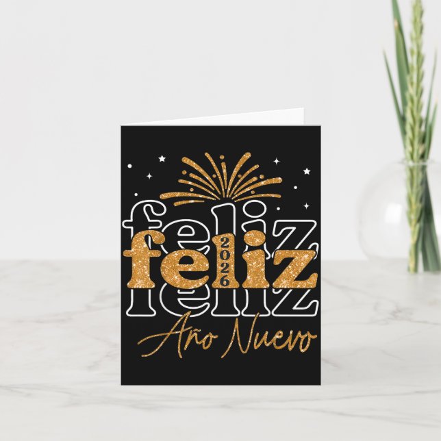 Feliz Año Nuevo 2026 Spanish New Years Eve Party  Card (Front)
