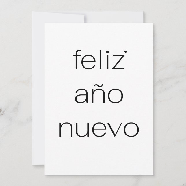 Feliz Año Nuevo - minimalistic typography card (Front)