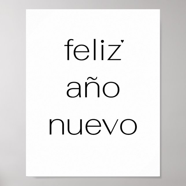 Feliz Año Nuevo - minimalistic typography poster (Front)