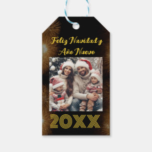 Feliz Año Nuevo Modern Calligraphy Script Photo Gift Tags