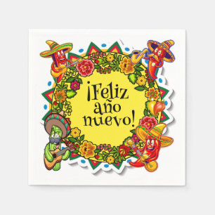 Feliz Ano Nuevo - Spanish Happy New Year  Napkin