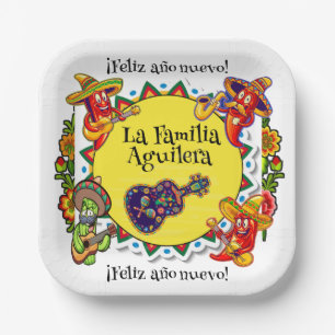 Feliz Ano Nuevo - Spanish Happy New Year Paper Plate