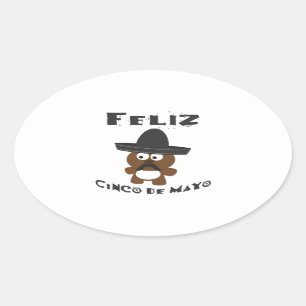 Feliz Cinco de Mayo - Bear Oval Sticker