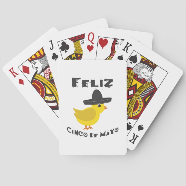 Feliz Cinco De Mayo Chick Playing Cards (Back)