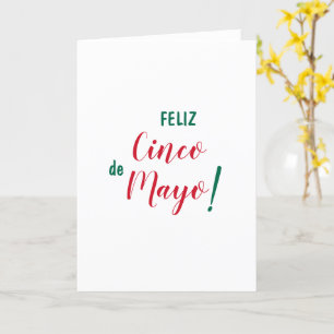 Feliz Cinco de Mayo Green White Red  Card
