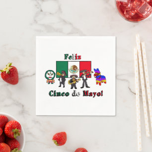Feliz Cinco de Mayo! Holiday Cartoon Illustration Napkin