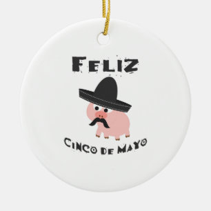 Feliz Cinco De Mayo - Pig Ceramic Tree Decoration