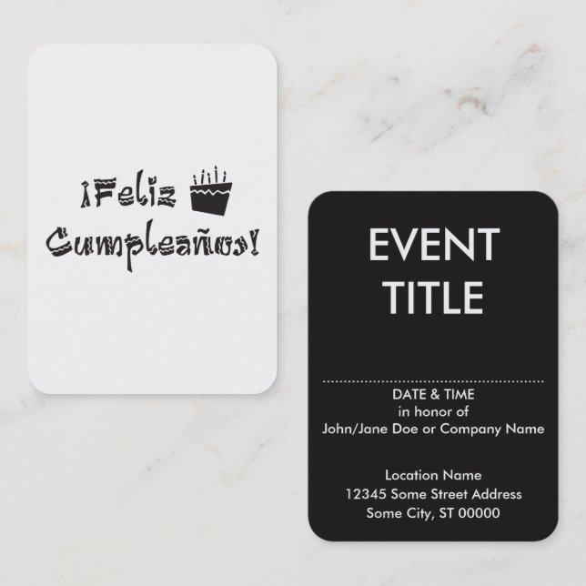 feliz cumpleanos arriba cake business card (Front/Back)