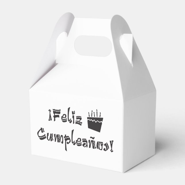 feliz cumpleanos arriba cake favour box (Front Side)