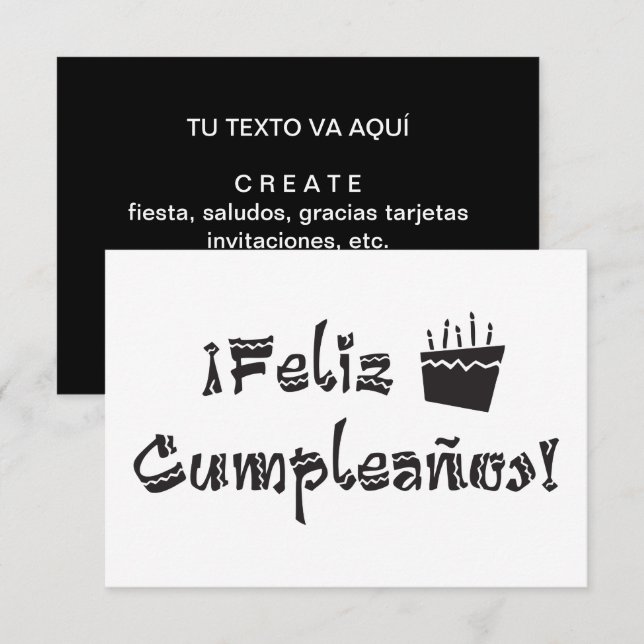 feliz cumpleanos arriba cake invitation (Front/Back)