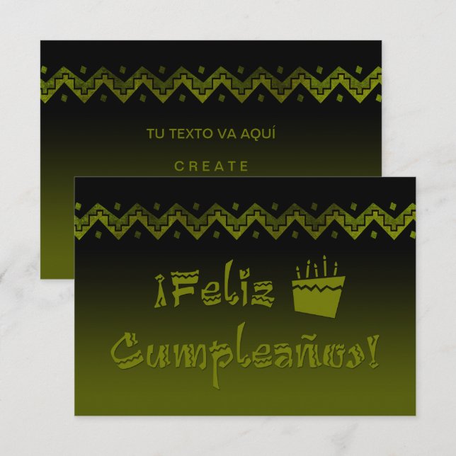 feliz cumpleanos arriba cake invitation (Front/Back)