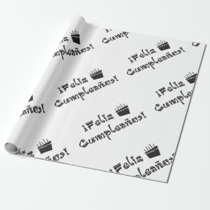 feliz cumpleanos arriba cake wrapping paper