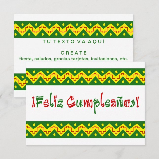 feliz cumpleanos arriba invitation (Front/Back)