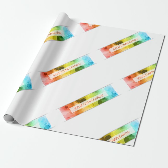 feliz cumpleanos bokeh lights wrapping paper (Unrolled)