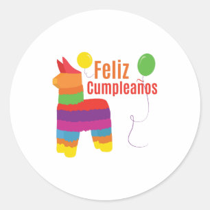 Feliz Cumpleanos Classic Round Sticker