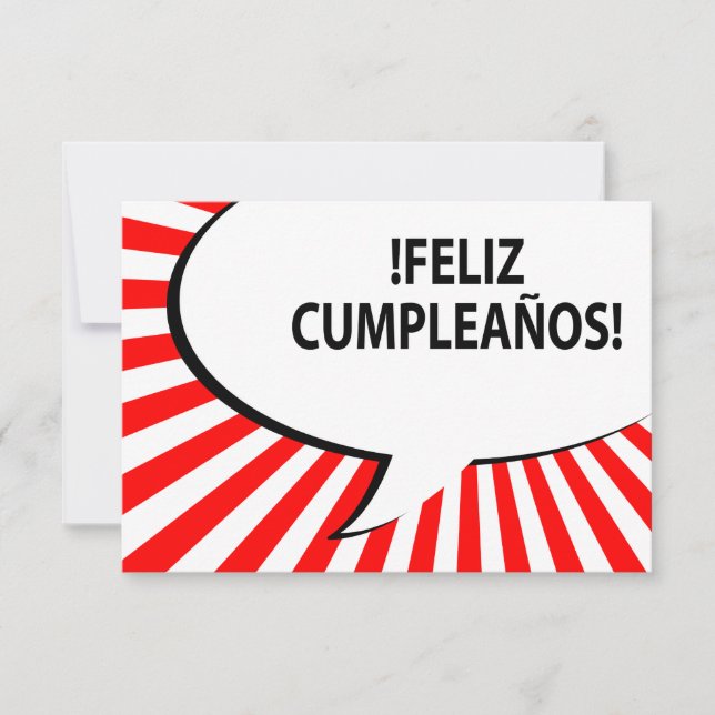 feliz cumpleanos comic bubble invitation (Front)