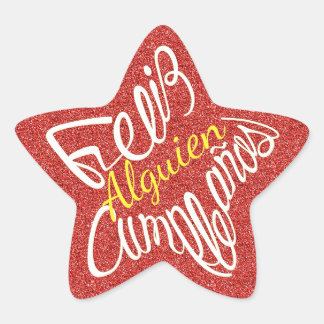 Feliz cumpleaños  con estrellas star sticker