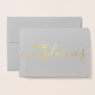 Feliz Cumpleaños Elegant Spanish Happy Birthday Foil Card
