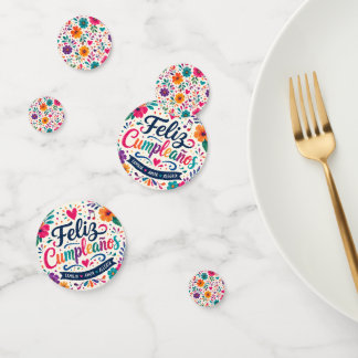 Feliz Cumpleaños Floral Fiesta Spanish Birthday Confetti