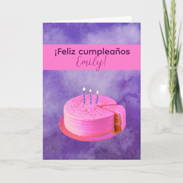 Feliz Cumpleaños - Happy Birthday Card in Spanish (Front)