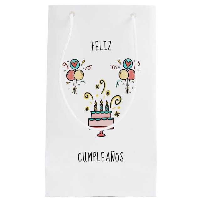 Feliz Cumpleaños | Happy Birthday Small Gift Bag (Front)