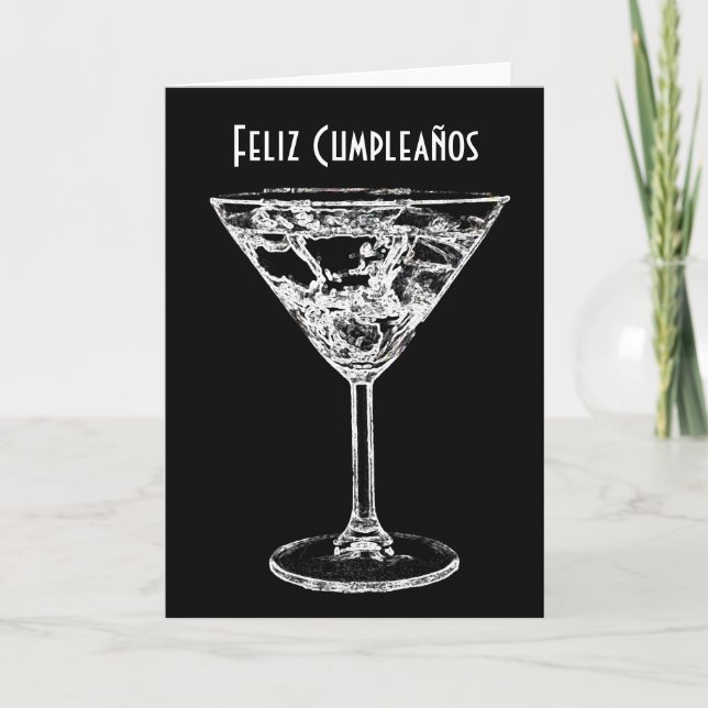 Feliz Cumpleaños / Happy Birthday Spanish Language Card (Front)