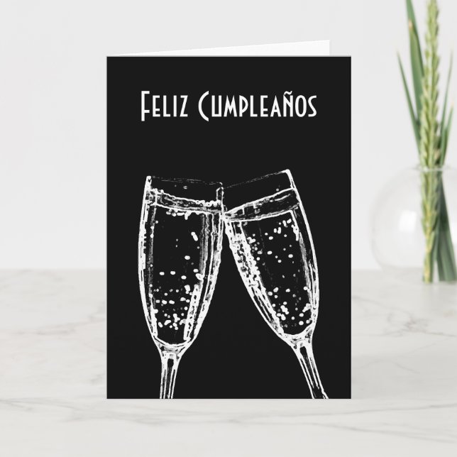 Feliz Cumpleaños / Happy Birthday Spanish Language Card (Front)
