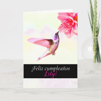Feliz cumpleaños - Hummingbird Birthday Card