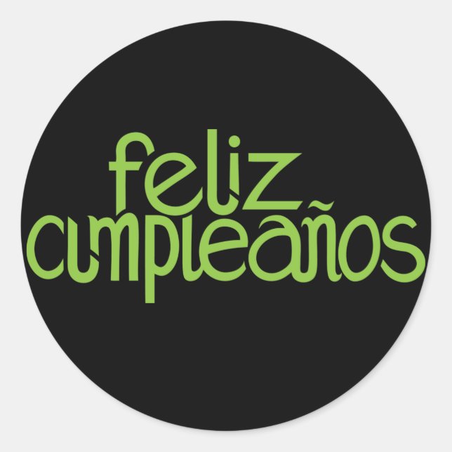 Feliz Cumpleaños lime Sticker (Front)