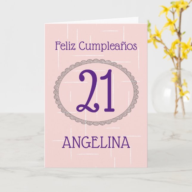 Feliz Cumpleaños Lovely  Spanish Happy Birthday Card (Yellow Flower)