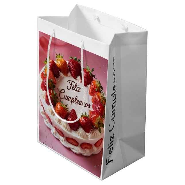 Feliz cumpleaños  medium gift bag (Back Angled)