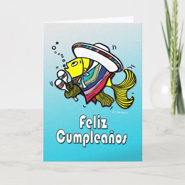 FELIZ CUMPLEAÑOS mexican fish spanish birthday Card (Front)