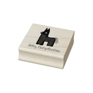 Feliz Cumpleaños Piñata Birthday Rubber Art Stam Stamp